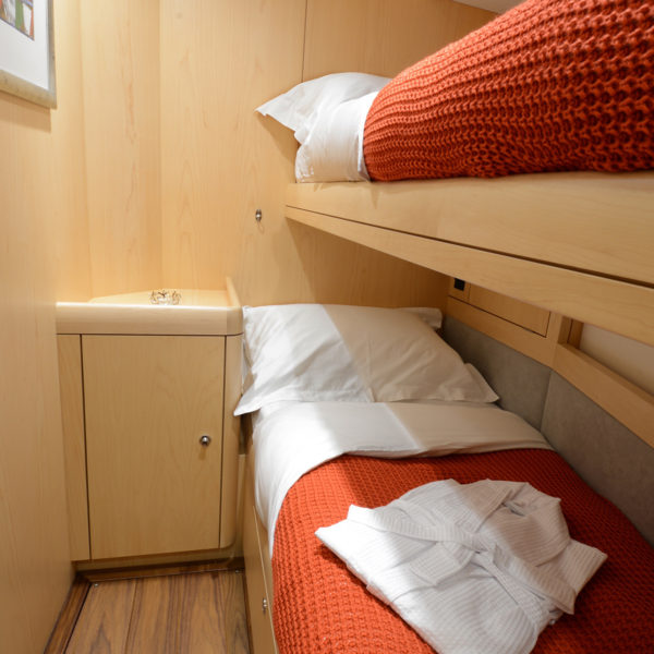 Latitude double bunk berth forward