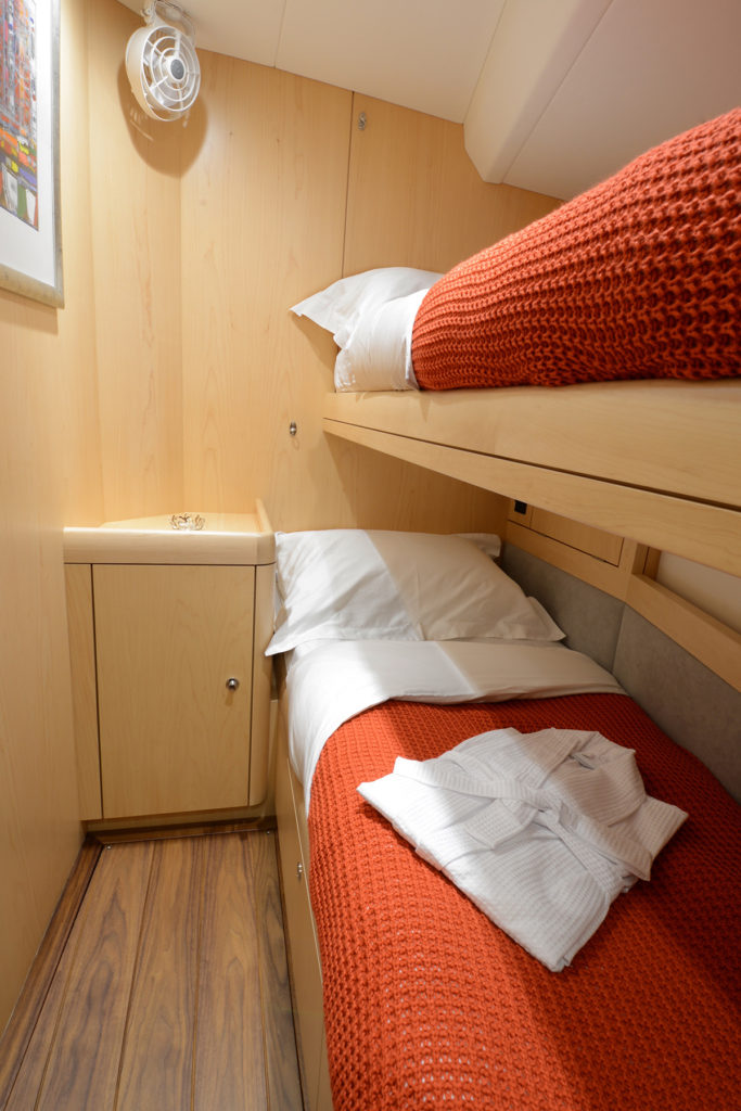 Latitude double bunk berth forward